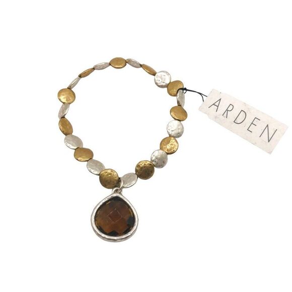 Arden Crystal Tear Drop Charm Stretch Bracelet - Picture 3 of 7